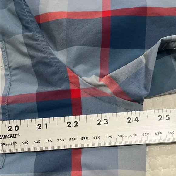 Patagonia Blue and Red Casual Button Down Shirt